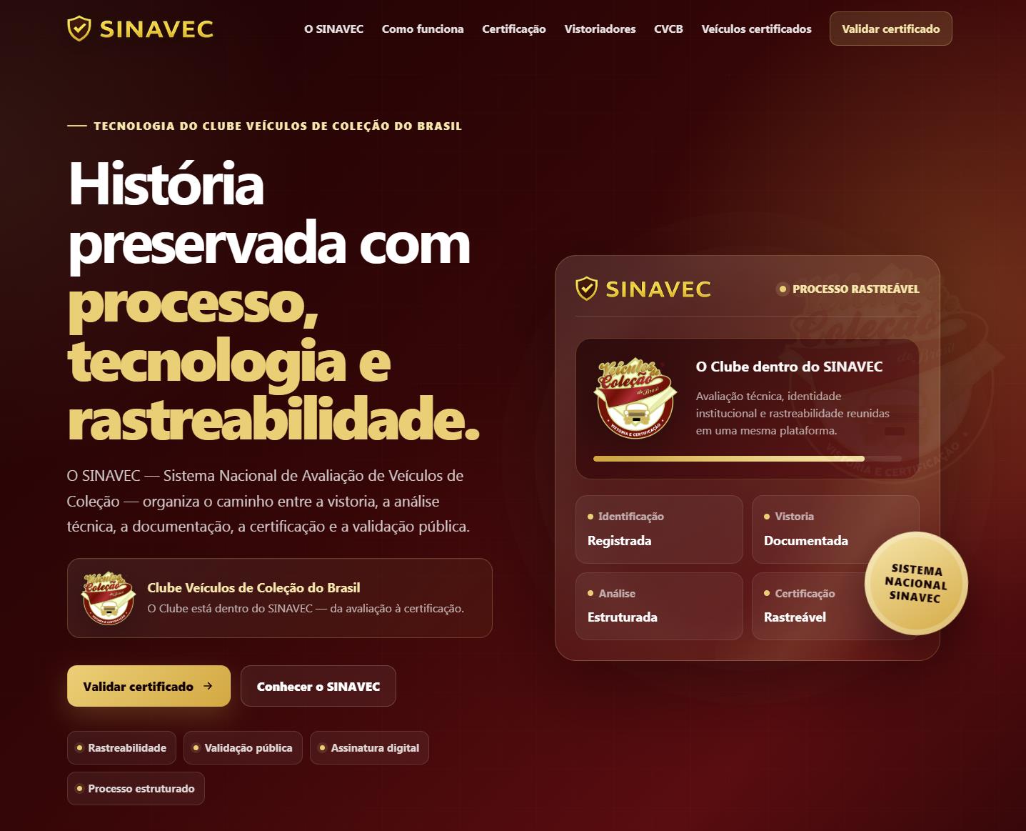 Preview do projeto SINAVEC